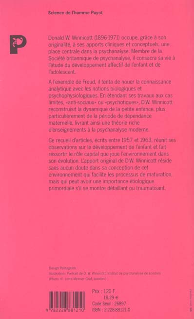 Quatrième de couverture de « PROCESSUS DE MATURATION CHEZ L'ENFANT »