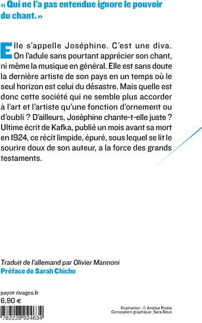 Quatrième de couverture de « Joséphine, la cantatrice : ou le peuple des souris »