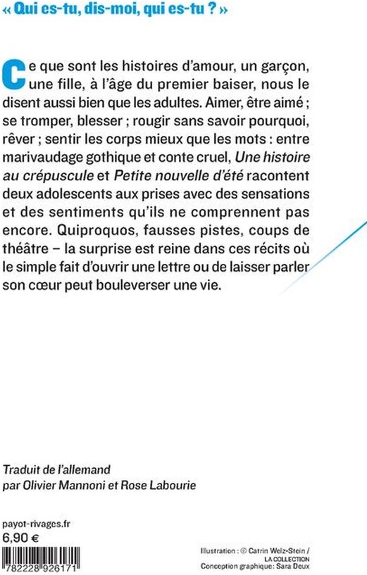 Quatrième de couverture de « Une histoire au crépuscule »
