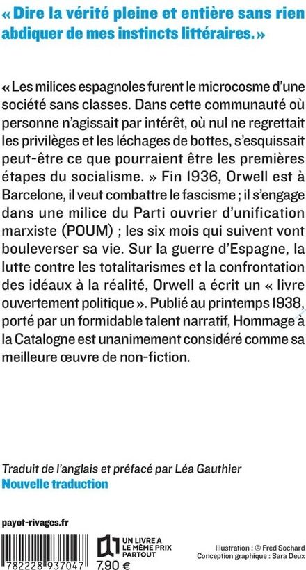 Quatrième de couverture de « Hommage à la Catalogne »
