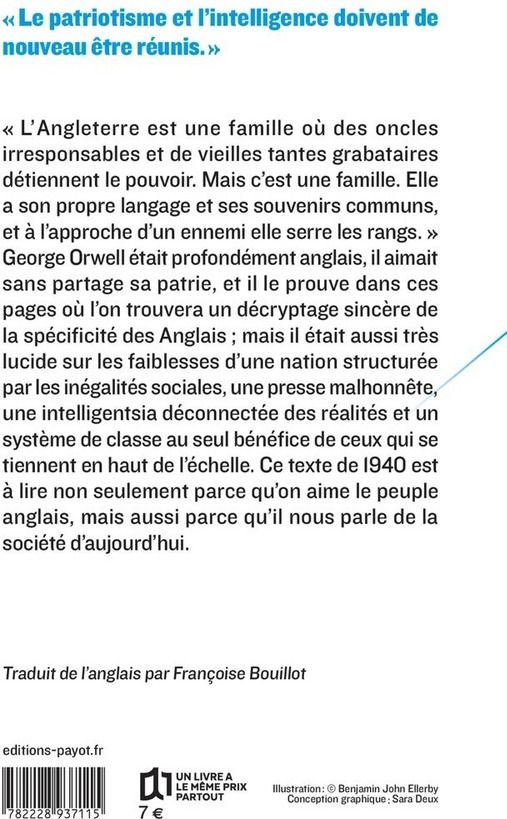 Quatrième de couverture de « L'Angleterre, votre Angleterre »