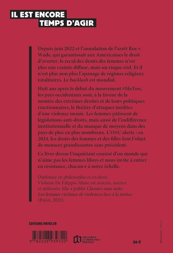 Quatrième de couverture de « La résistance écarlate : les femmes face au nouveau backlash »