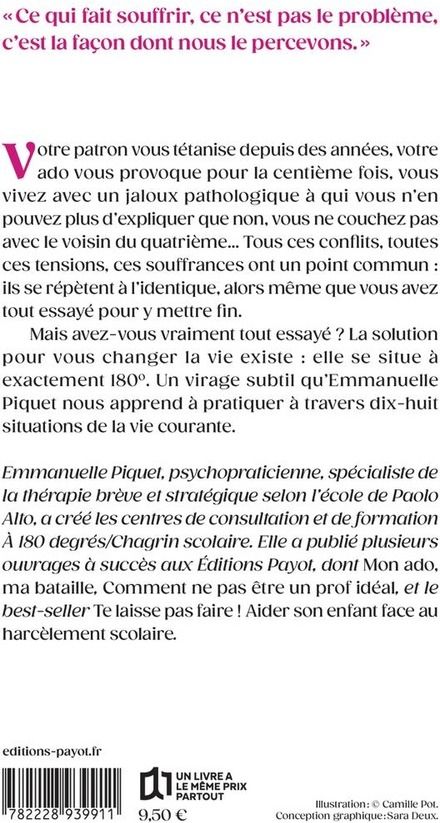 Quatrième de couverture de « Faites votre 180°! : vous avez tout essayé. Et si vous tentiez l'inverse ? »