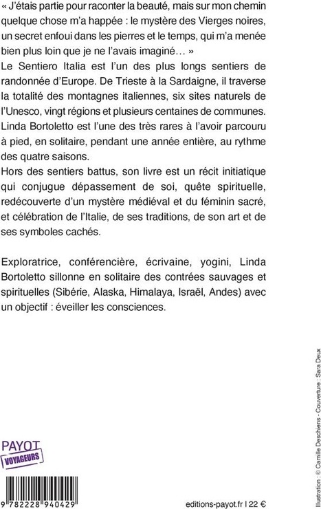 Quatrième de couverture de « Italia cosmica : en quête de beauté dans les montagnes italiennes »