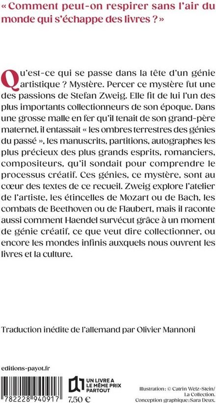 Quatrième de couverture de « Le mystère de la création artistique : et autres textes »