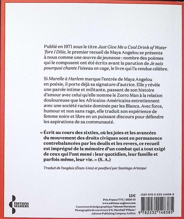 Quatrième de couverture de « Marelle à Harlem »