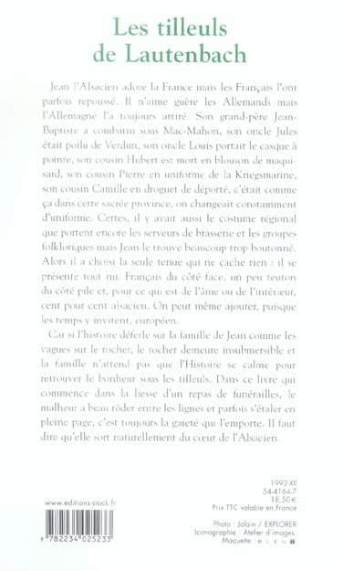 Quatrième de couverture de « LES TILLEULS DE LAUTENBACH »