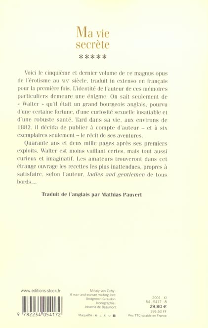 Quatrième de couverture de « MA VIE SECRETE T5 »