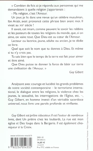 Quatrième de couverture de « MA RELIGION, C'EST L'AMOUR »
