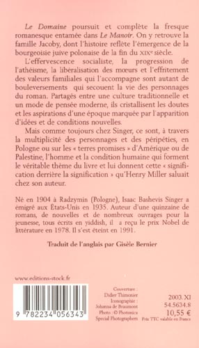 Quatrième de couverture de « LE DOMAINE »