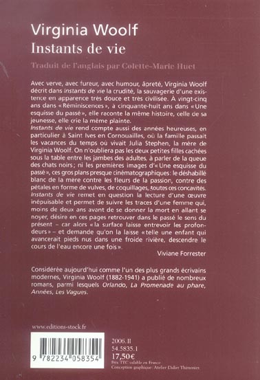 Quatrième de couverture de « Instants de vie »