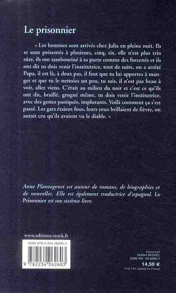 Quatrième de couverture de « Le prisonnier : roman »