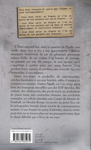 Quatrième de couverture de « Nation Pigalle : roman »