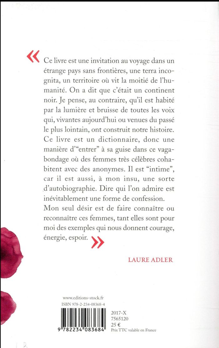 Quatrième de couverture de « Dictionnaire intime des femmes »