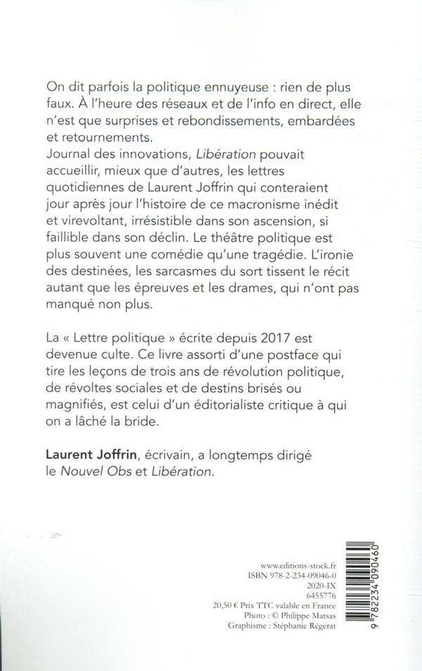 Quatrième de couverture de « Anti-Macron : lettres politiques, 2017-2020 »