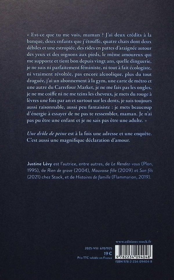 Quatrième de couverture de « Une drôle de peine : roman »