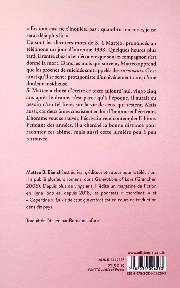 Quatrième de couverture de « La vie de ceux qui restent »