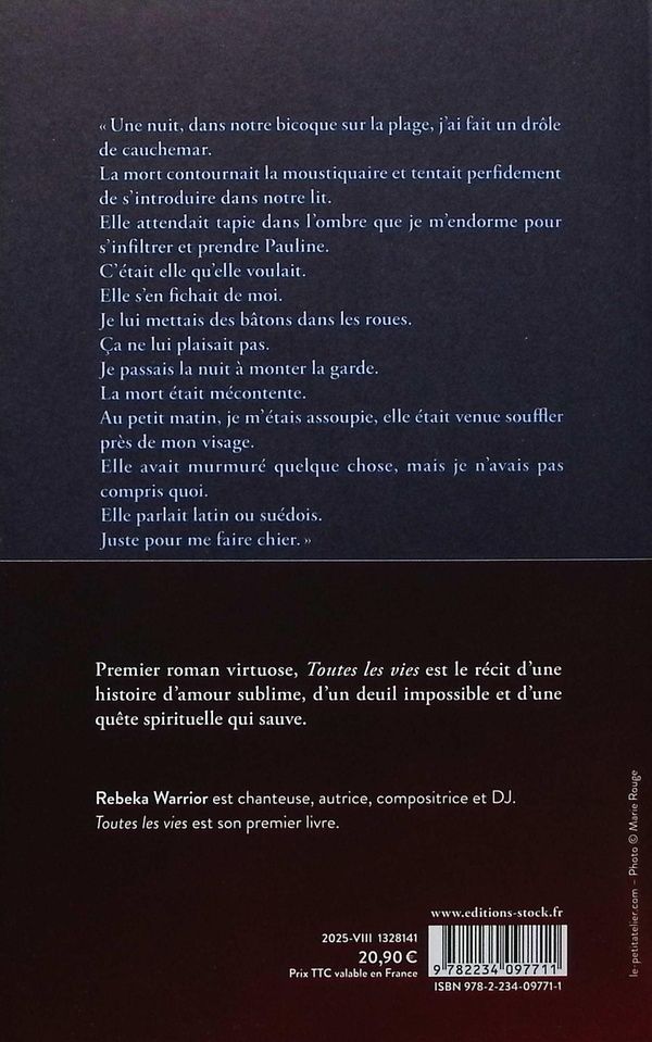 Quatrième de couverture de « Toutes les vies »