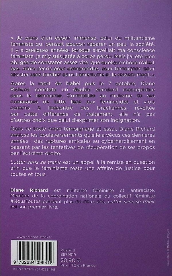 Quatrième de couverture de « Lutter sans se trahir : Récit d'un féminisme confisqué »