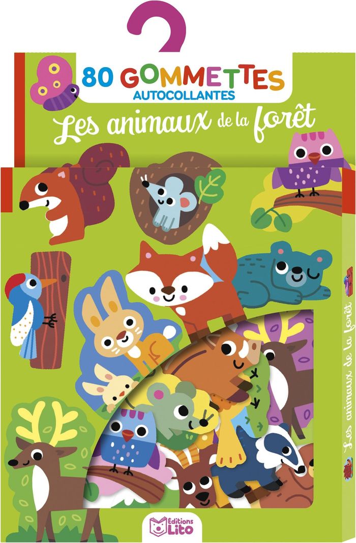 Couverture du livre « GOMMETTES ANIMAUX DE LA FORET », librairie Les Contes Infusés à Corte