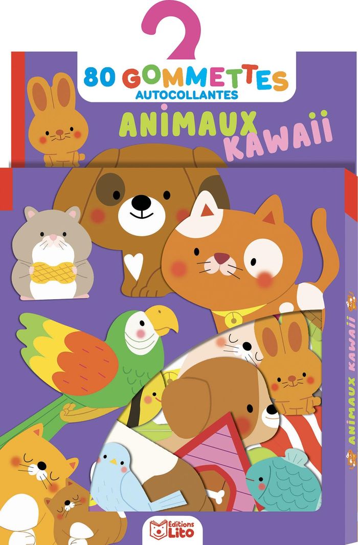 Couverture du livre « GOMMETTES ANIMAUX KAWAII » de Xxx, librairie Les Contes Infusés à Corte