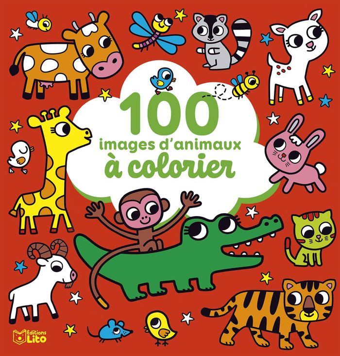 Couverture du livre « 100 IMAGES A COLORIER ANIMAUX » de Xxx, librairie Les Contes Infusés à Corte