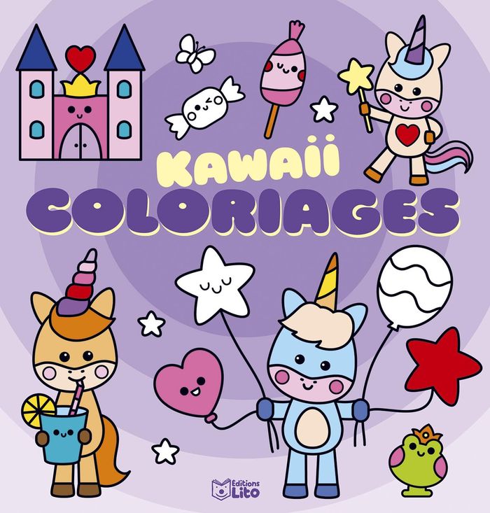 Couverture du livre « COLORIAGES KAWAII AU PAYS DES » de Xxx, librairie Les Contes Infusés à Corte