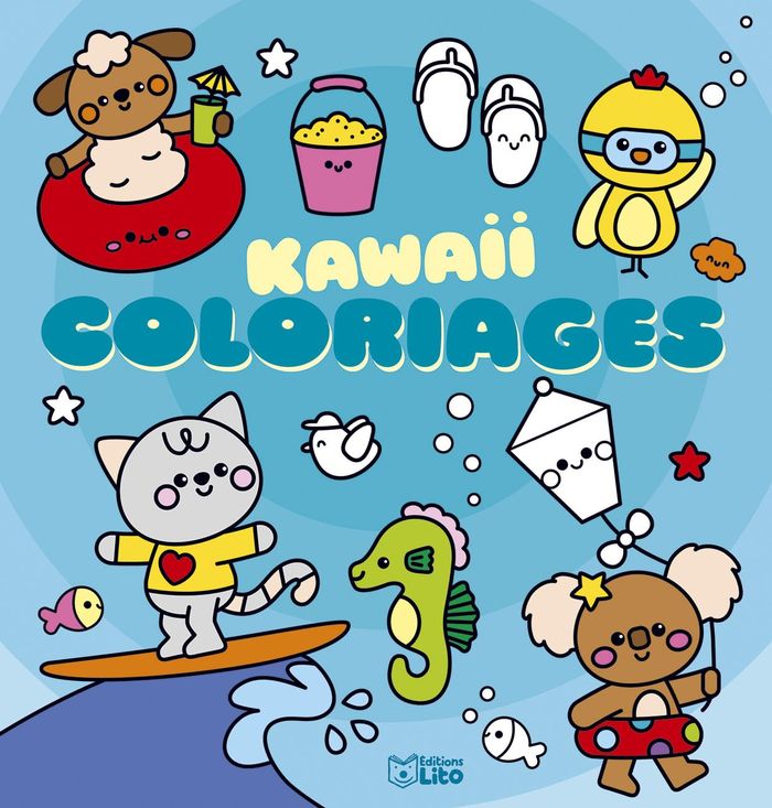 Couverture du livre « COLORIAGES KAWAII A LA MER » de Xxx, librairie Les Contes Infusés à Corte