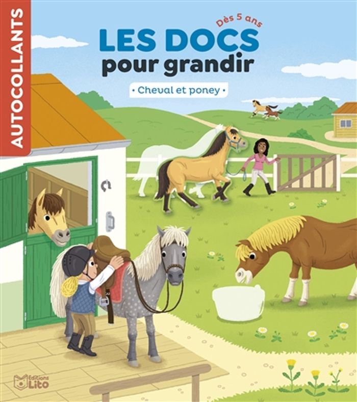Couverture du livre « DOCS POUR GRANDIR CHEVAL PONEY », librairie Les Contes Infusés à Corte
