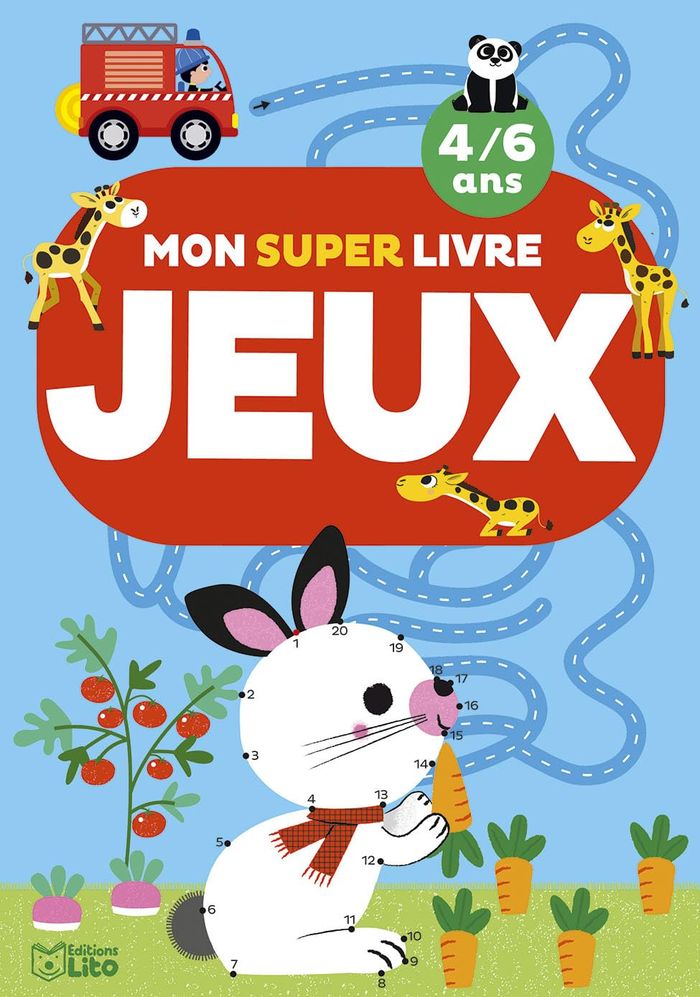 Couverture du livre « SUPER LIVRE JEUX LITO 4 6 ANS » de Xxx, librairie Les Contes Infusés à Corte