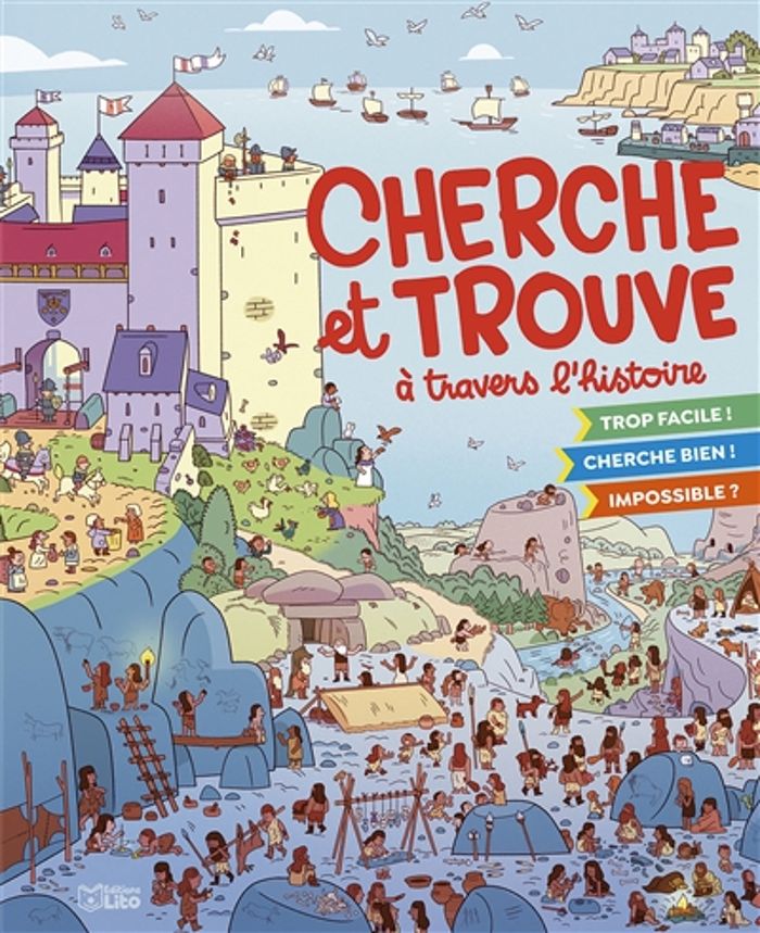 Couverture du livre « Cherche et trouve à travers l'histoire » de Virginie Loubier, librairie Les Contes Infusés à Corte