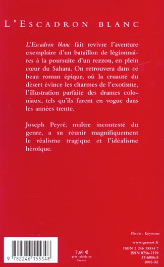 Quatrième de couverture de « L'ESCADRON BLANC - (*) »