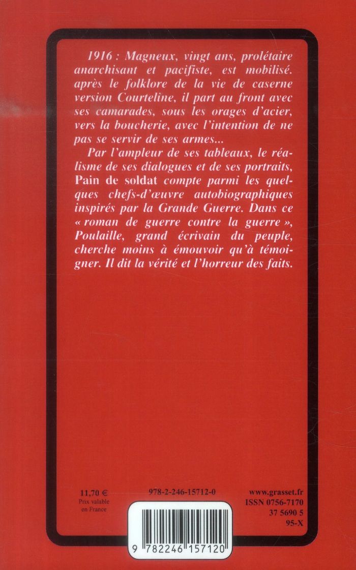 Quatrième de couverture de « PAIN DE SOLDAT »