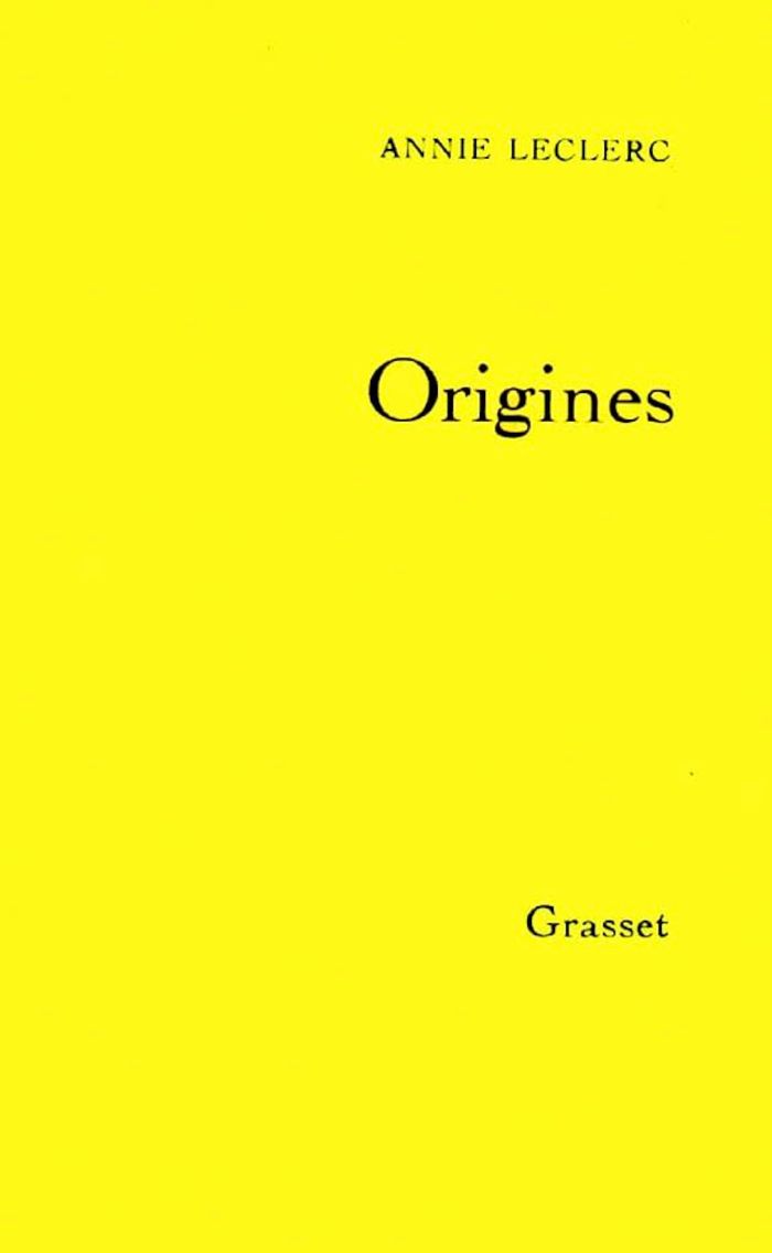 Couverture du livre « ORIGINES » de Annie Leclerc, librairie Les Contes Infusés à Corte