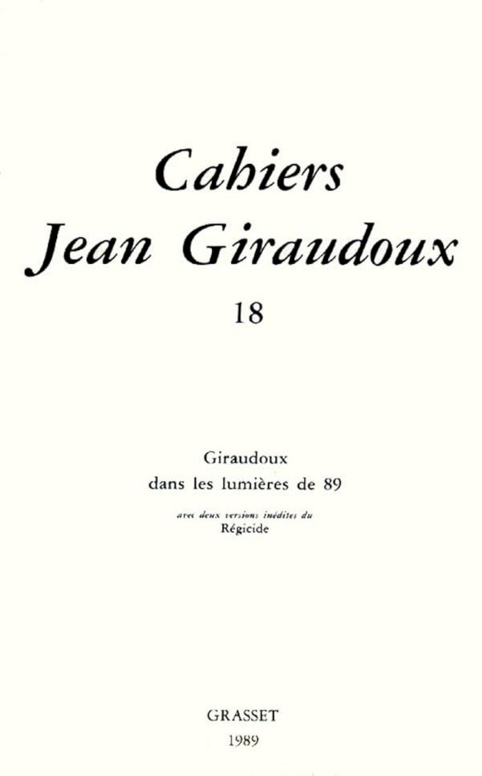 Couverture du livre « CAHIERS NUMERO 18 » de Jean Giraudoux, librairie Les Contes Infusés à Corte
