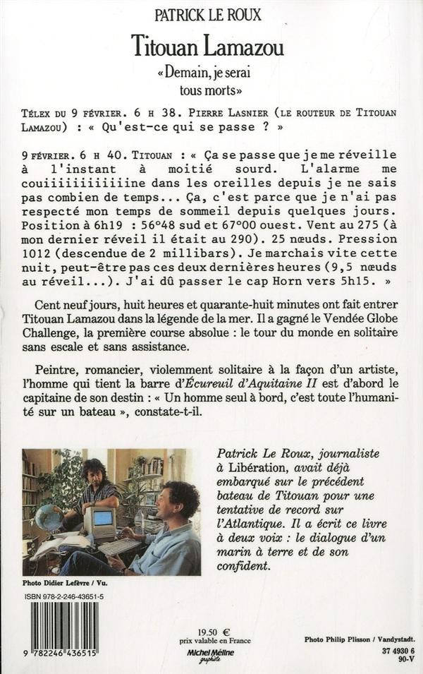 Quatrième de couverture de « DEMAIN JE SERAI TOUS MORTS »