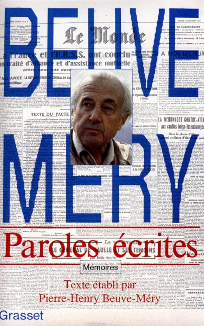 Couverture du livre « PAROLES ECRITES » de Hubert Beuve-Mery, librairie Les Contes Infusés à Corte