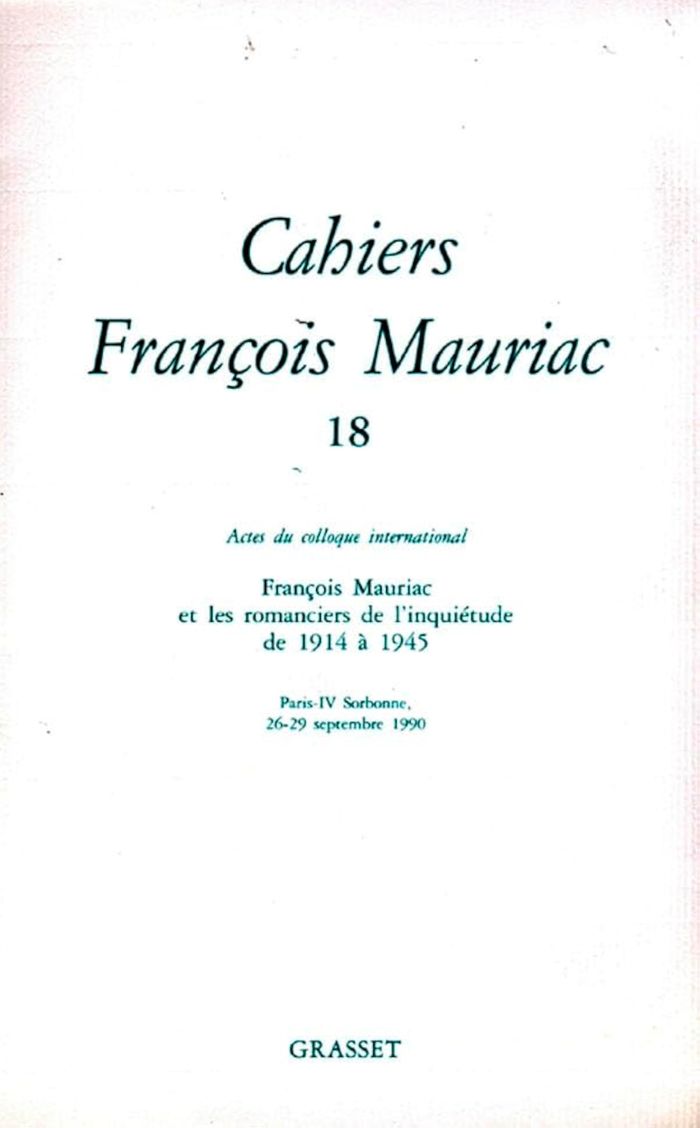 Couverture du livre « CAHIERS NUMERO 18 » de Francois Mauriac, librairie Les Contes Infusés à Corte