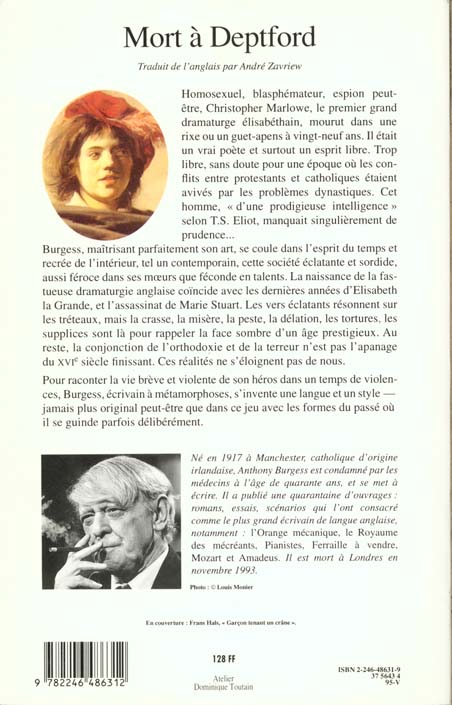 Quatrième de couverture de « MORT A DEPTFORD »
