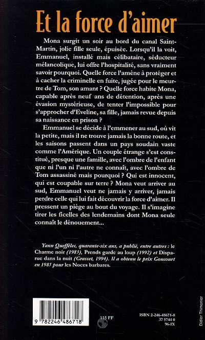 Quatrième de couverture de « ET LA FORCE D'AIMER »