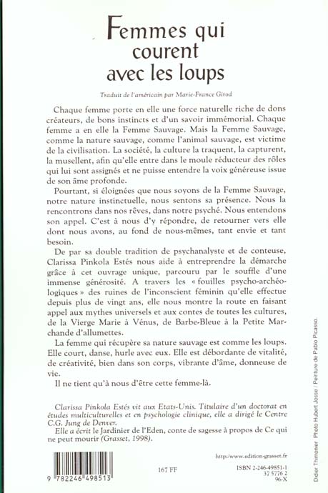 Quatrième de couverture de « FEMMES QUI COURENT AVEC LES LOUPS »