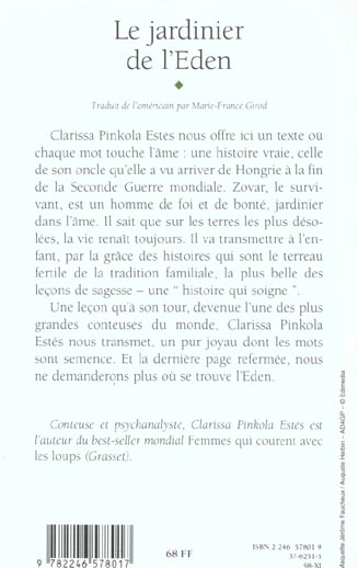 Quatrième de couverture de « LE JARDINIER DE L'EDEN »