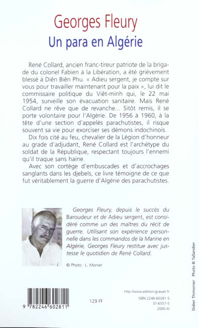 Quatrième de couverture de « UN PARA EN ALGERIE »