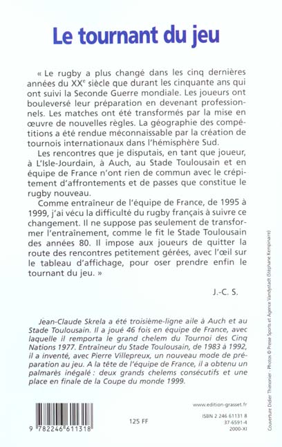 Quatrième de couverture de « LE TOURNANT DU JEU »