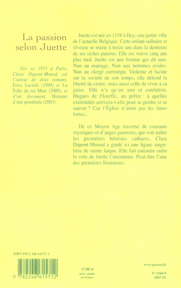Quatrième de couverture de « La passion selon Juette : roman »