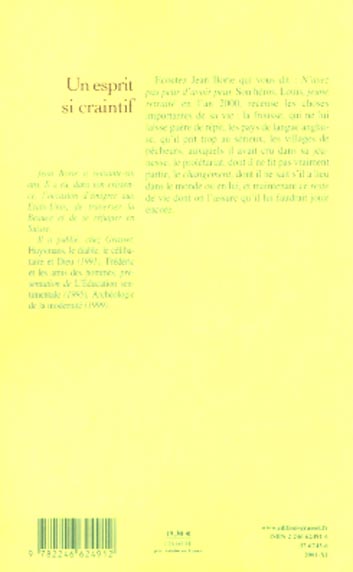 Quatrième de couverture de « UN ESPRIT SI CRAINTIF »