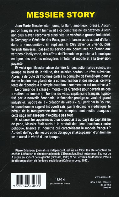 Quatrième de couverture de « MESSIER STORY »
