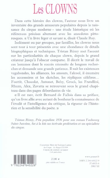 Quatrième de couverture de « LES CLOWNS »