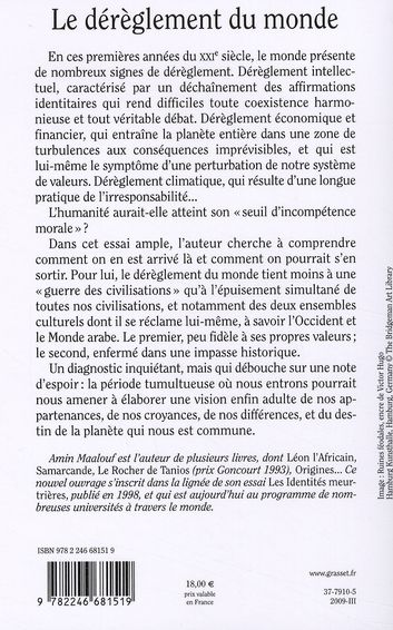 Quatrième de couverture de « Le dérèglement du monde : quand nos civilisations s'épuisent »