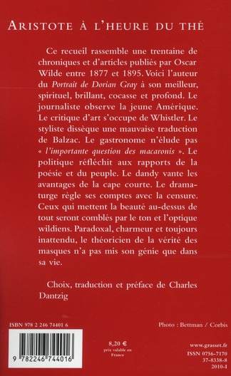 Quatrième de couverture de « Aristote à l'heure du thé »